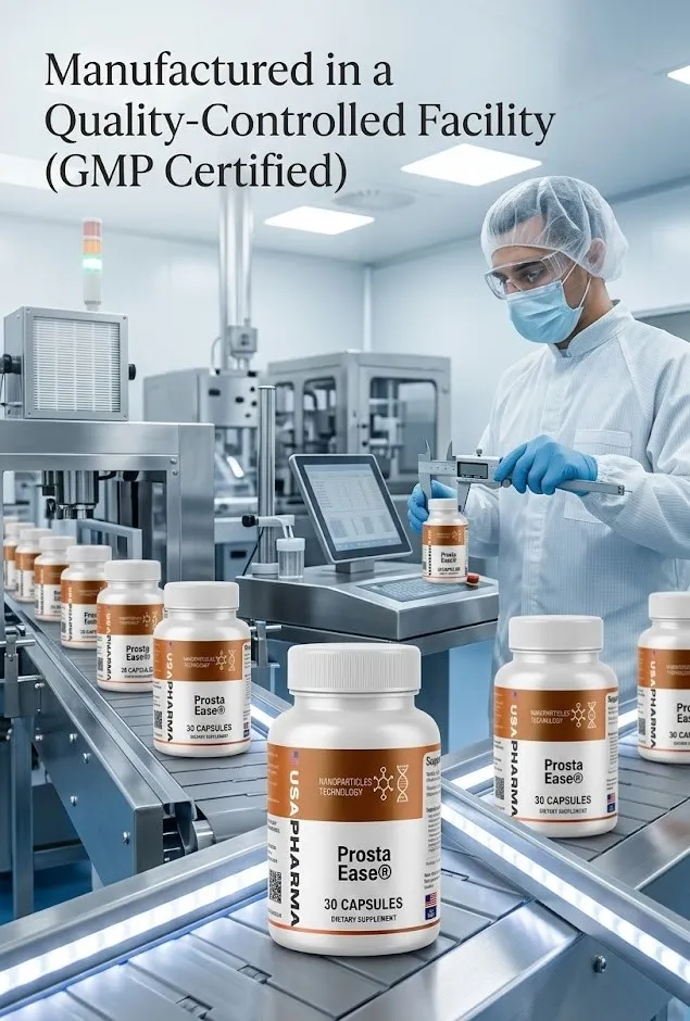 ProstaEase Manufactured in Quality-Controlled GMP Certified Facility